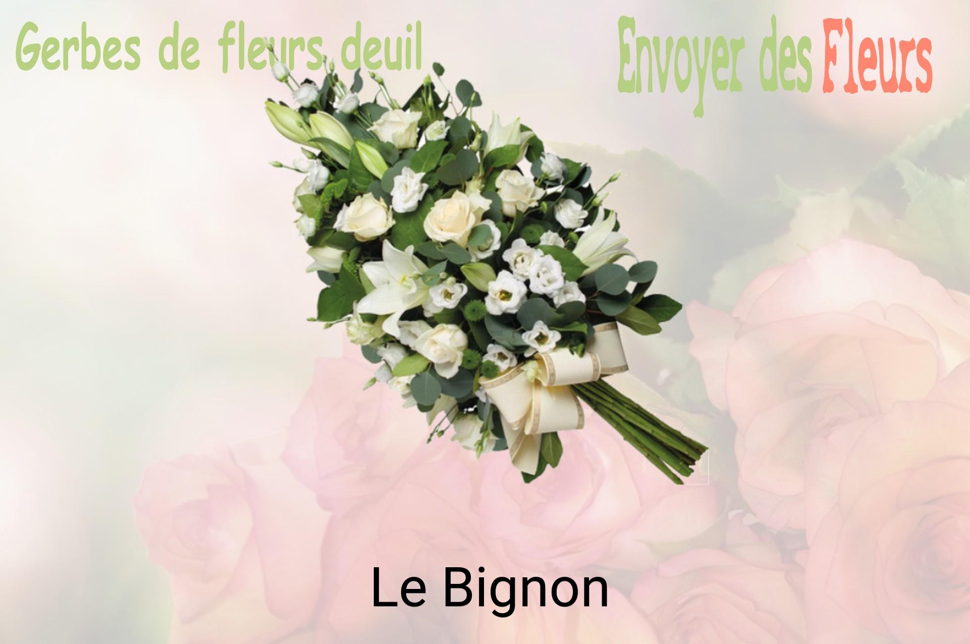 Gerbe de fleurs de deuil livrée à Le Bignon